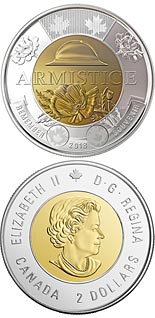 2 dollar coin 100th anniversary of the Armistice of 1918 | Canada 2018