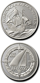 Image of 150 kuna coin - Dubrovnik karaka  | Croatia 2008.  The Silver coin is of Proof quality.