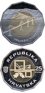 25 kuna coin Pelješac Bridge | Croatia 2022
