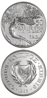 50 cents coin International Year of the Forest (F.A.O.) | Cyprus 1985