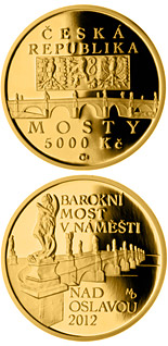 5000 koruna coin Baroque bridge in Náměšť nad Oslavou | Czech Republic 2012