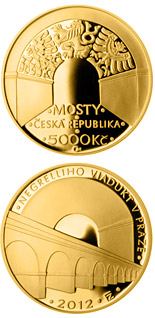 5000 koruna coin Negrelli Viaduct in Prague | Czech Republic 2012