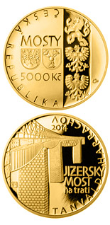 5000 koruna coin Jizerský Viaduct on railroad between Tanvald and Harrachov | Czech Republic 2014