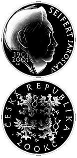200 koruna coin 100th anniversary of the birth of Jaroslav Seifert | Czech Republic 2001