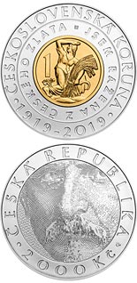 2000 koruna coin Creation of Czechoslovak currency | Czech Republic 2019