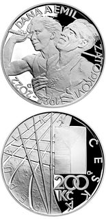 200 koruna coin 100th Anniversary of the Birth of Dana Zátopková and Emil Zátopek | Czech Republic 2022
