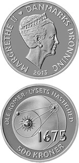 500 krone coin Ole Rømer - The speed of light | Denmark 2013
