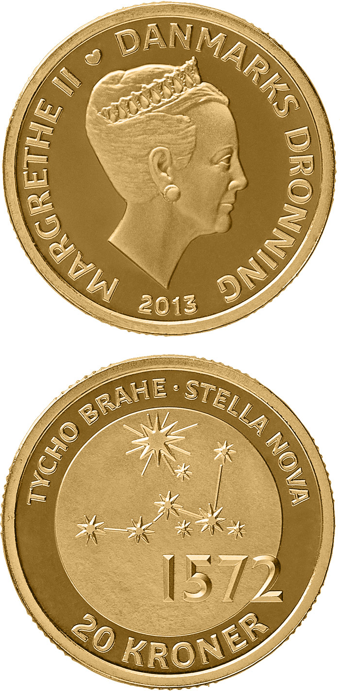 Image of 20 krone coin - Tycho Brahe 	- Stella Nova | Denmark 2013