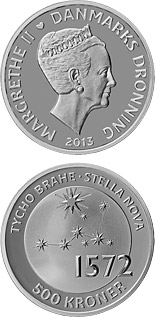 500 krone coin Tycho Brahe 	- Stella Nova | Denmark 2013