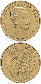 20 krone coin Queen Margrethe II´s 75th birthday | Denmark 2015