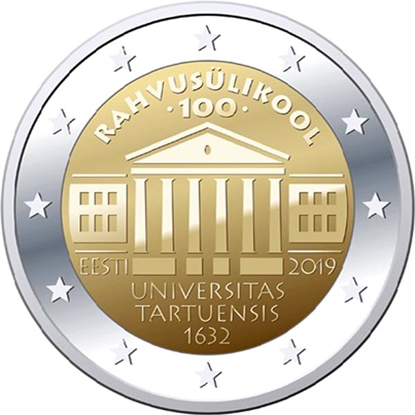 Image of 2 euro coin - University of Tartu | Estonia 2019