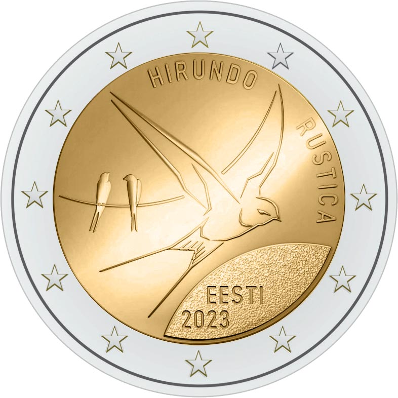 Image of 2 euro coin - The Barn Swallow | Estonia 2023