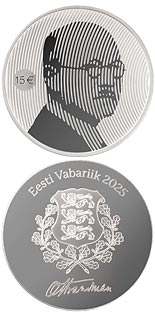 15 euro coin 150th anniversary of the birth of Otto Strandman | Estonia 2025