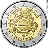 2 euro coin Ten years of Euro  | Finland 2012
