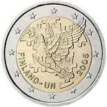 2 euro coin 60th Anniversary of the Establishment of the United Nations and 50th Anniversary of Finland's UN Membership | Finland 2005