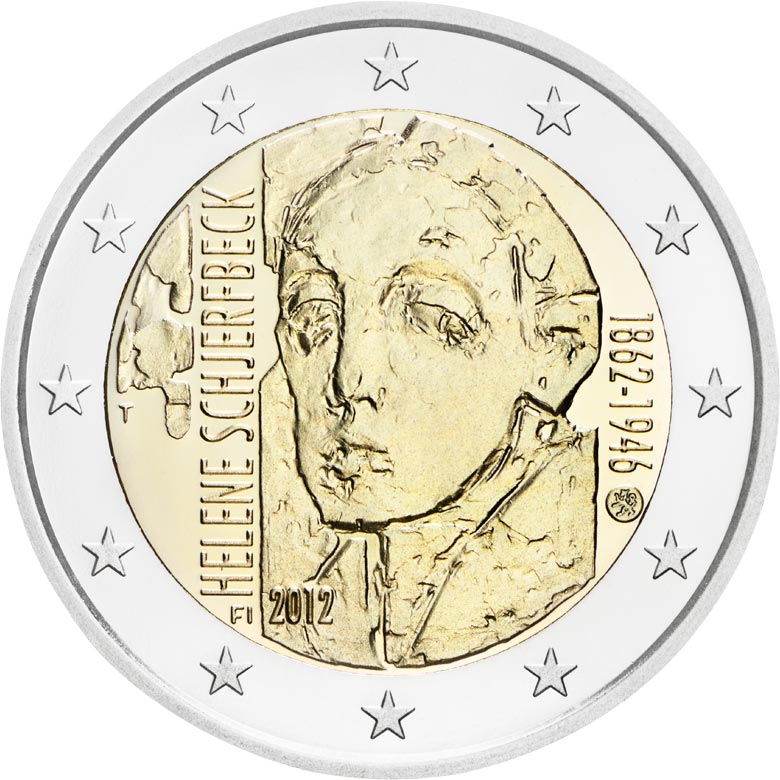 Image of 2 euro coin - 150th Anniversary of the Birth of Helene Schjerfbeck | Finland 2012