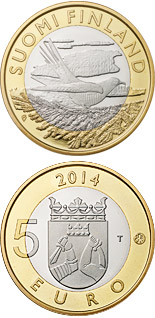 5 euro coin Animals of the Provinces – Karelia: The cuckoo | Finland 2014