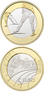 5 euro coin Skiing  | Finland 2016
