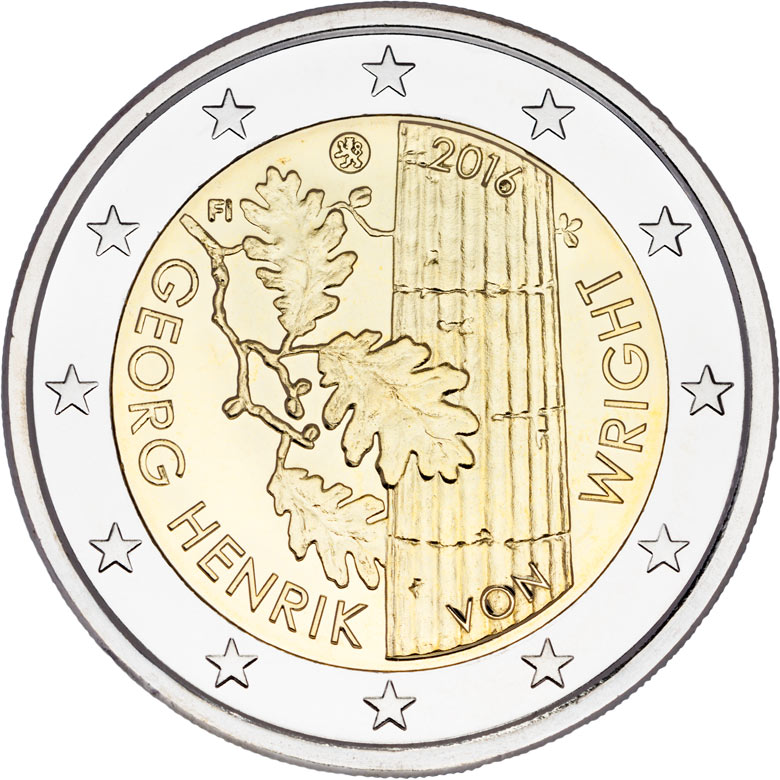 Image of 2 euro coin - Georg Henrik von Wright | Finland 2016