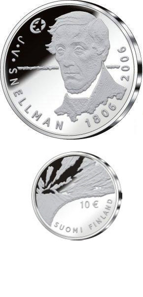 Image of 10 euro coin - J.V. Snellman  | Finland 2006
