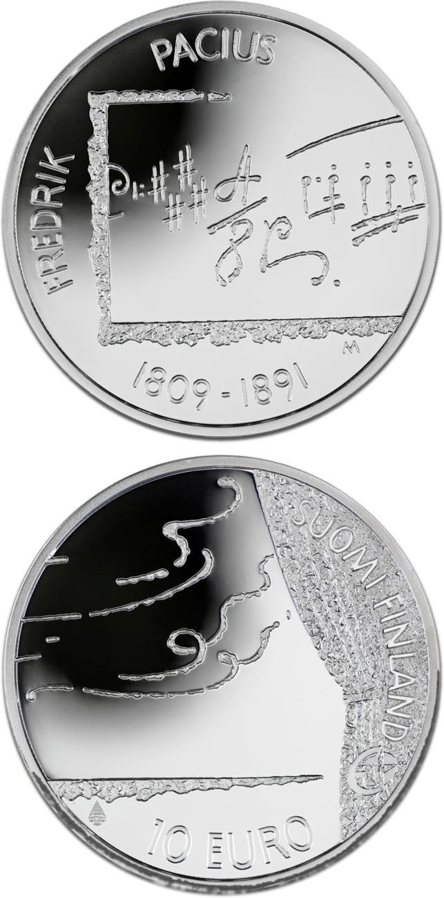 Image of 10 euro coin - Fredrik Pacius 200 yrs  | Finland 2009