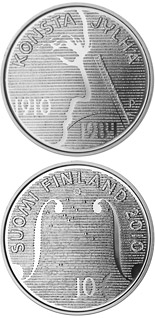 10 euro coin Konsta Jylhä and folk music  | Finland 2010