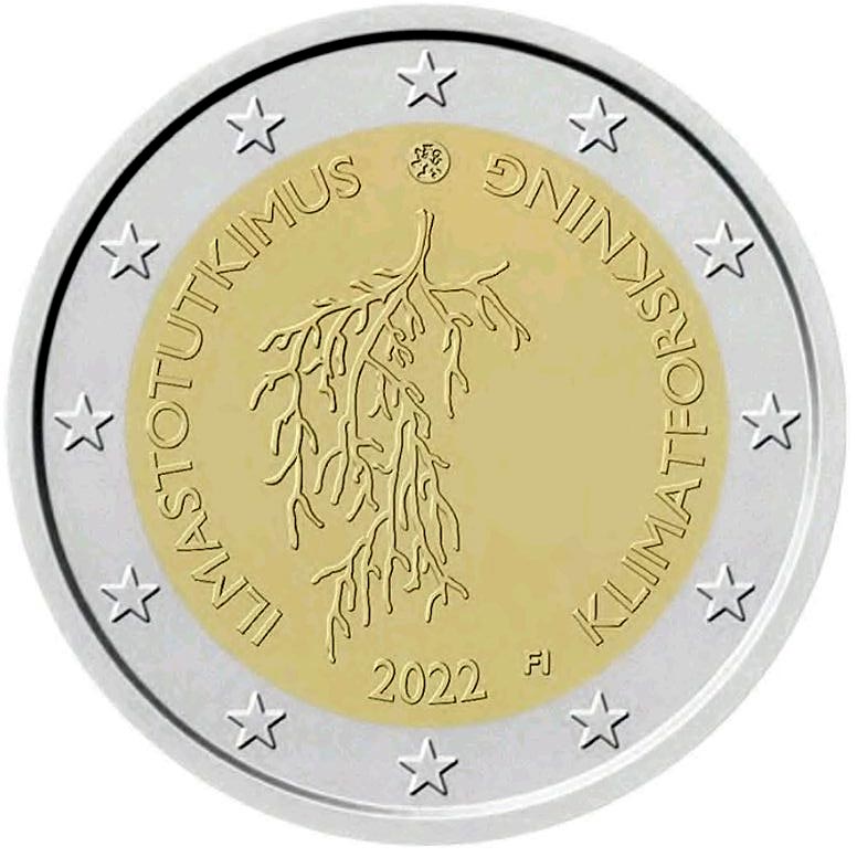 Image of 2 euro coin - The Climate Research | Finland 2022