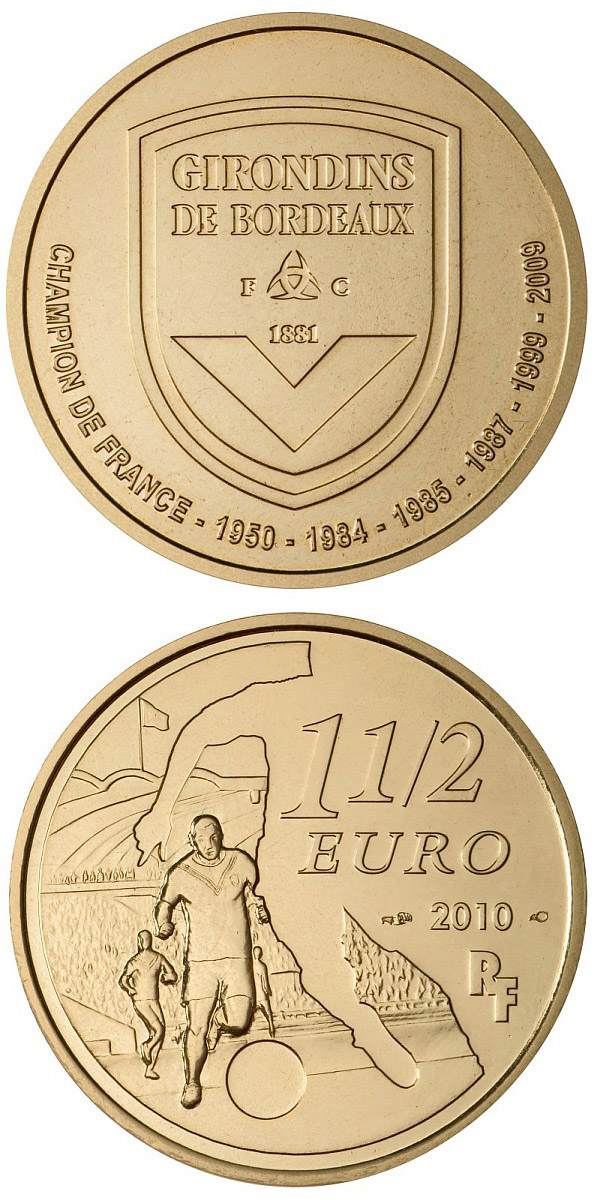 Image of 1.5 euro coin - Girondins de Bordeaux | France 2010