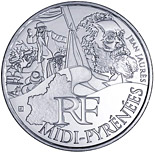 10 euro coin Midi Pyrenees (Jean Jaurès) | France 2012