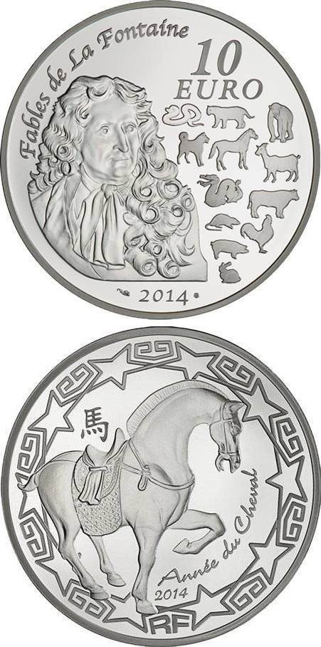 Image of 10 euro coin - Year of Horse | France 2014