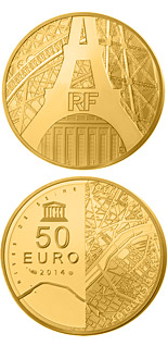 50 euro coin The Seine Banks: Eiffel Tower - Chaillot | France 2014