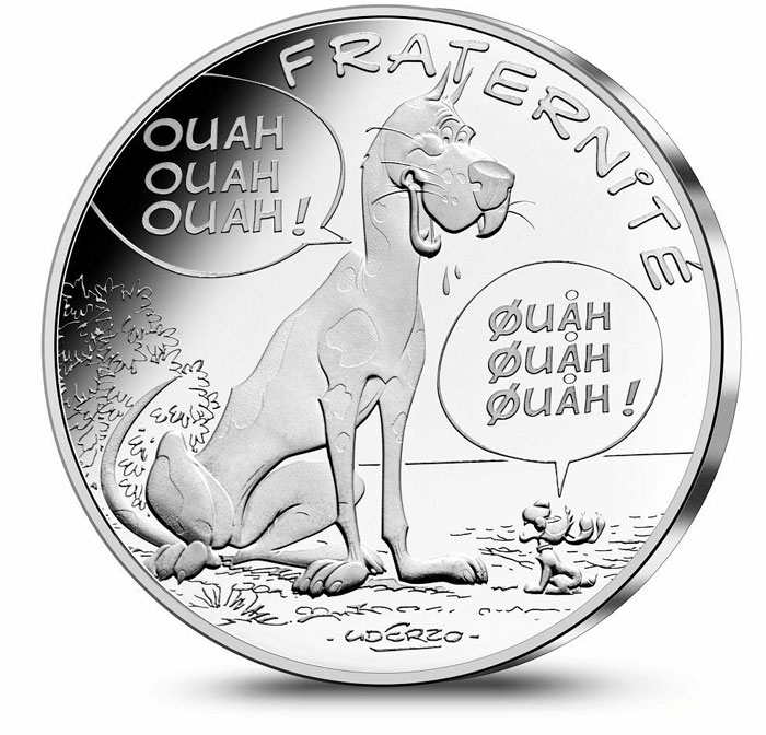 Image of 10 euro coin - Fraternity Danes | France 2015.  The Silver coin is of UNC quality.