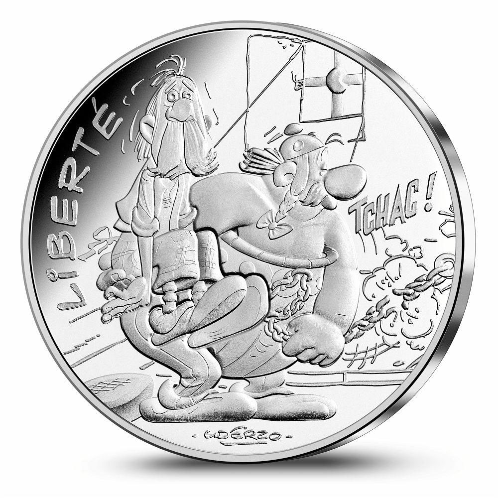 Image of 10 euro coin - Liberty Chains | France 2015.  The Silver coin is of UNC quality.