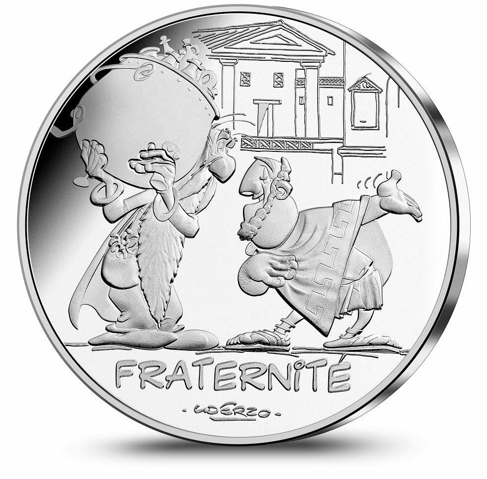 Image of 10 euro coin - Fraternity Greeks | France 2015.  The Silver coin is of UNC quality.