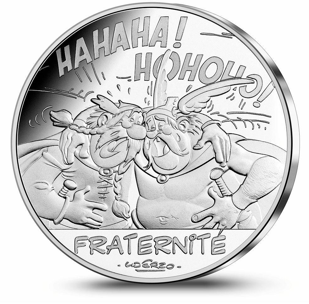 Image of 10 euro coin - Fraternité Belges | France 2015.  The Silver coin is of UNC quality.