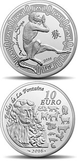 10 euro coin Lunar calendar: Year of the monkey | France 2016