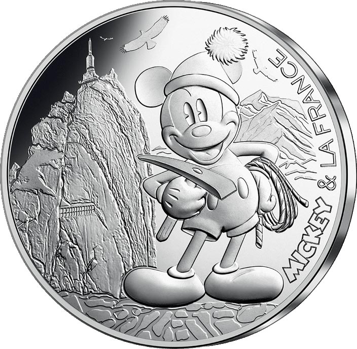 Image of 10 euro coin - Mickey et la France - First on the rope | France 2018.  The Silver coin is of UNC quality.