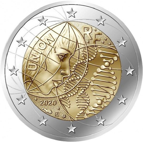 Image of 2 euro coin - Medical research | France 2020