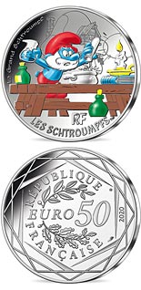 50 euro coin Papa Smurf | France 2020