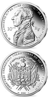 10 euro coin Arrival of La Fayette in Boston  | France 2020