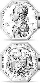 25 euro coin Arrival of La Fayette in Boston  | France 2020