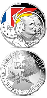 10 euro coin Mitterrand - Kohl  | France 2020