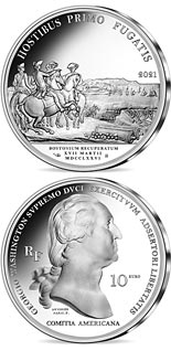 10 euro coin Arrival of Washington in Boston  | France 2021