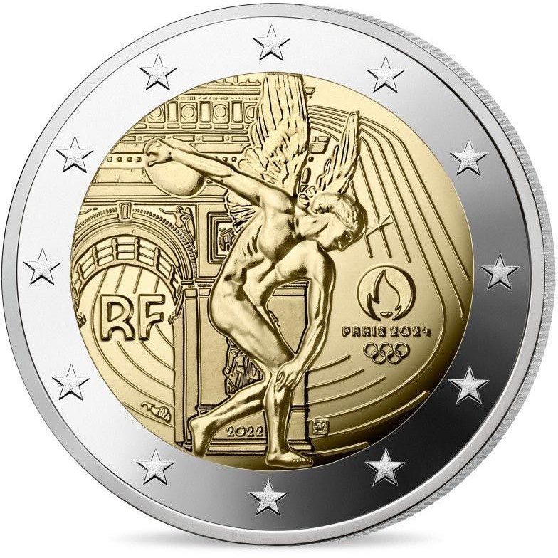 Image of 2 euro coin - Olympic Games Paris 2024 | France 2022