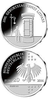 20 euro coin 200. Geburtstag Ernst Litfaß | Germany 2016