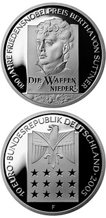 10 euro coin 100. Jahrestag Friedensnobelpreis für Bertha von Suttner | Germany 2005