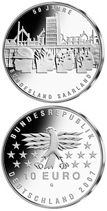 10 euro coin 50 Jahre Bundesland Saarland | Germany 2007