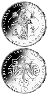 10 euro coin 800. Geburtstag Elisabeth von Thüringen | Germany 2007