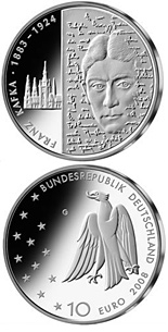 10 euro coin 125. Geburtstag Franz Kafka | Germany 2008