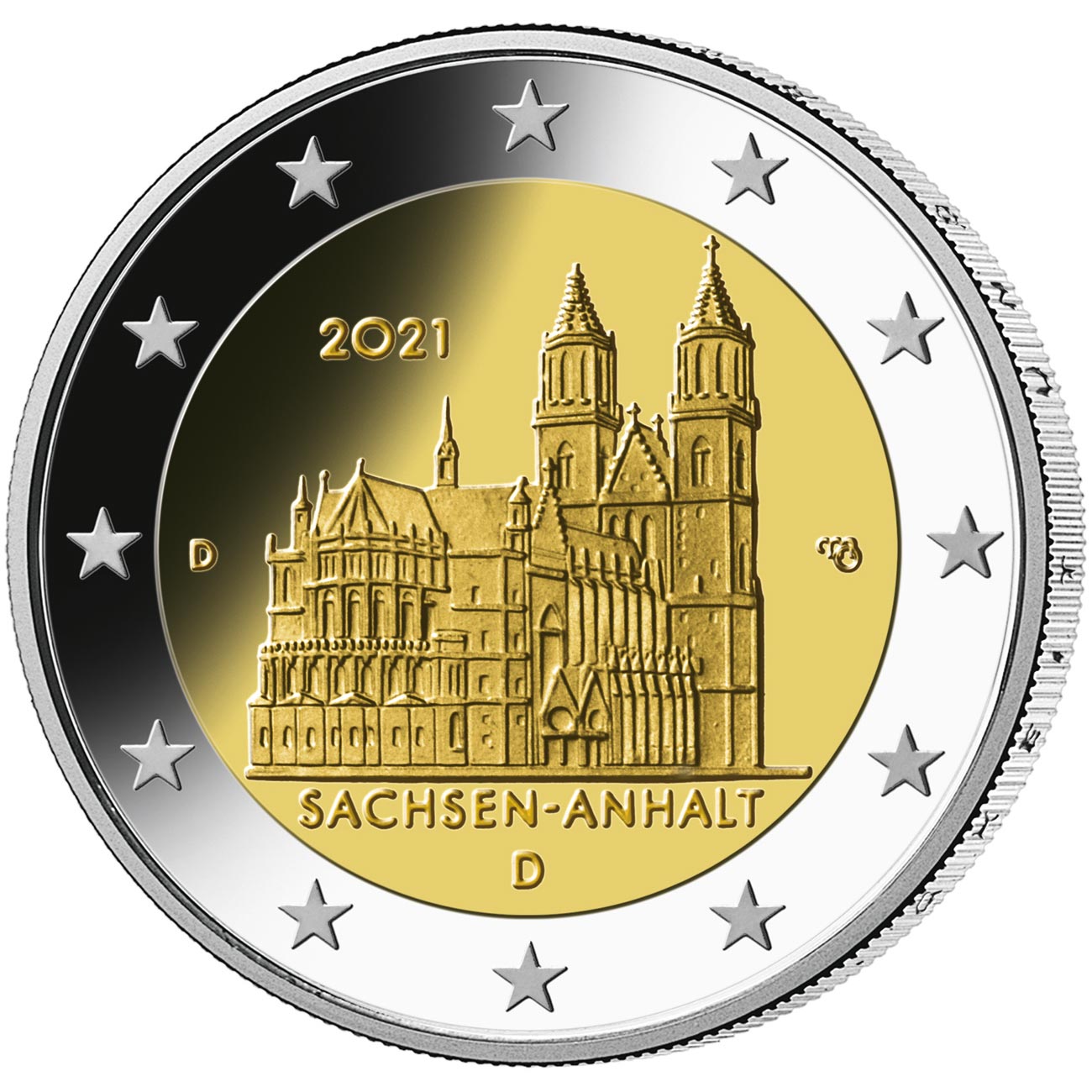 Image of 2 euro coin - Sachsen-Anhalt - Magdeburg Cathedral | Germany 2021